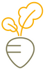 The symbol shows the simplified graphic representation of a beet.