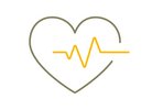 symbol shows the simple graphic representation of a heart and a heart rhythm line