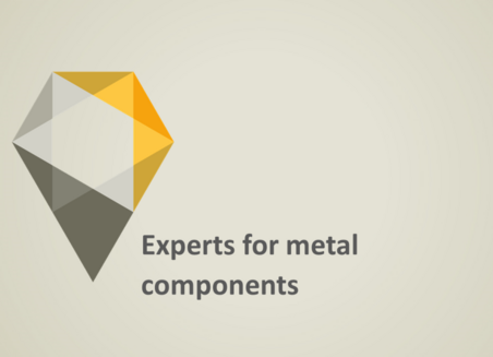 On a grey background there is written: Experts for metal components