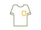 Simple graphic representation of a T-shirt